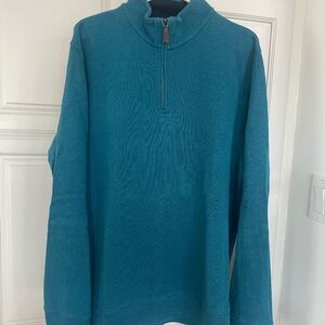 Lands End Mens BEDFORD Rib Quarter Zip Large Tall LT